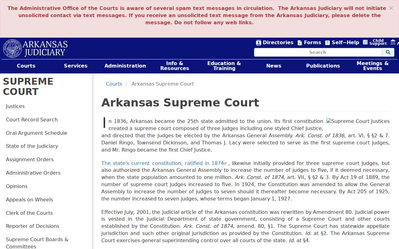 Arkansas Supreme Court access related to Montgomery County court docket review