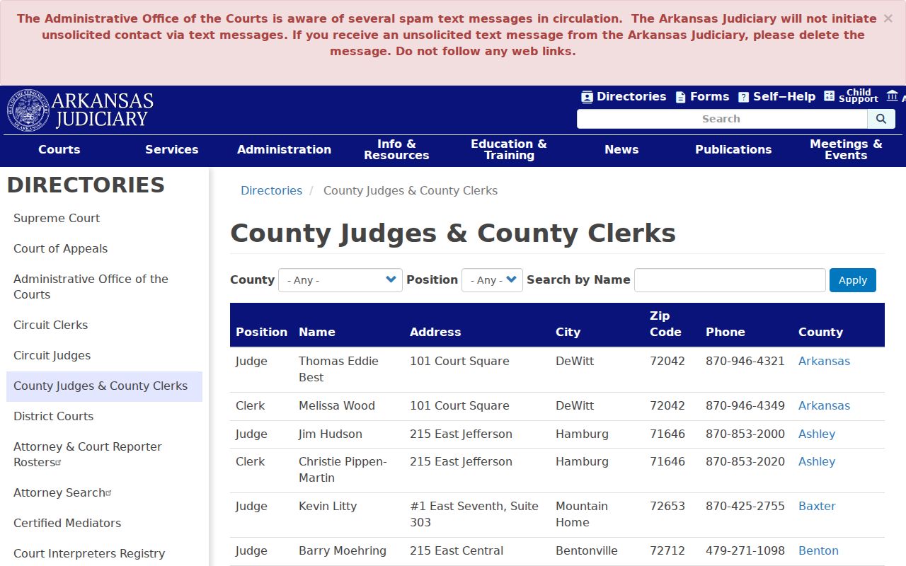 Montgomery County court records county official directory
