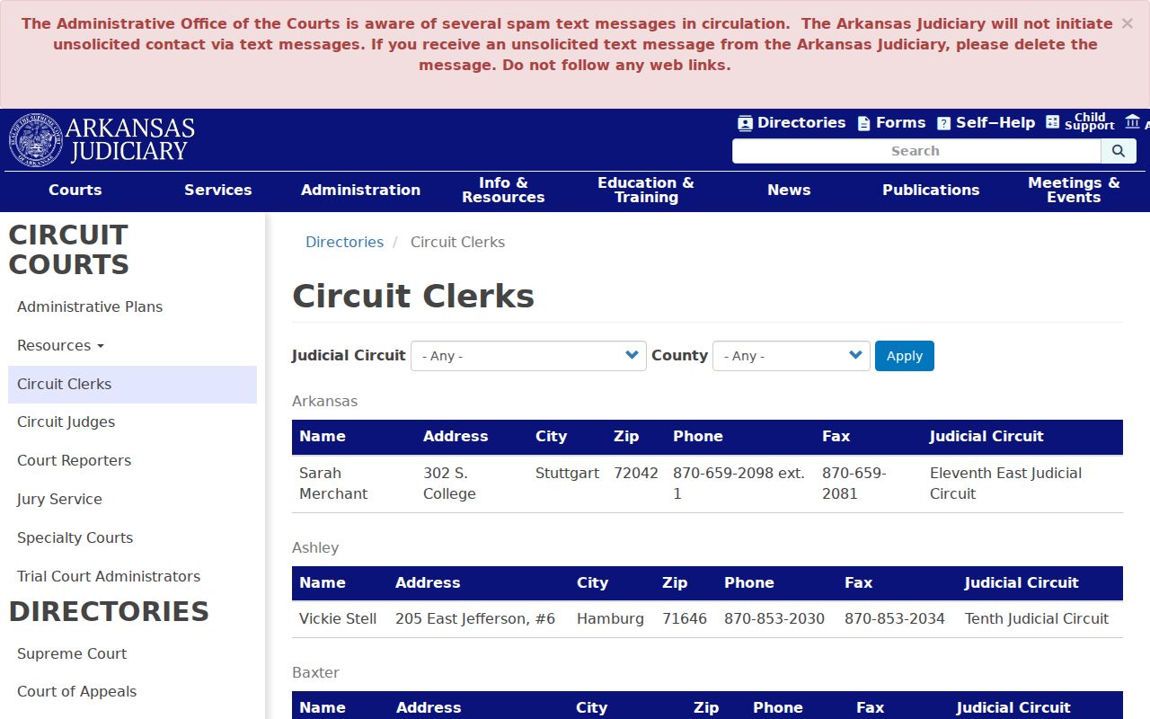 Montgomery County court record search Circuit Clerk directory