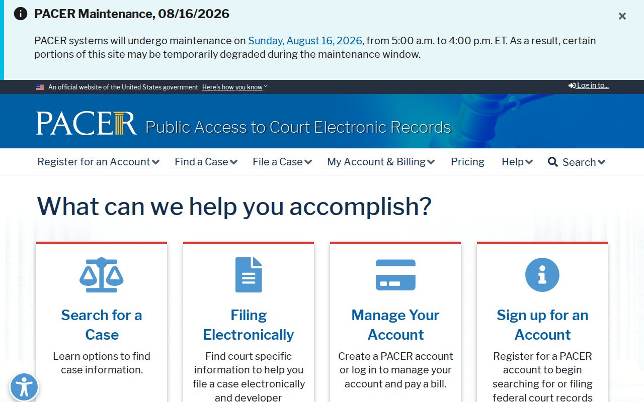 Oden federal court record search through PACER