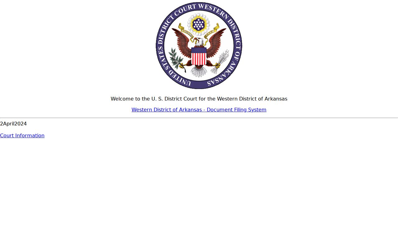 Oden federal docket filing interface for the Western District