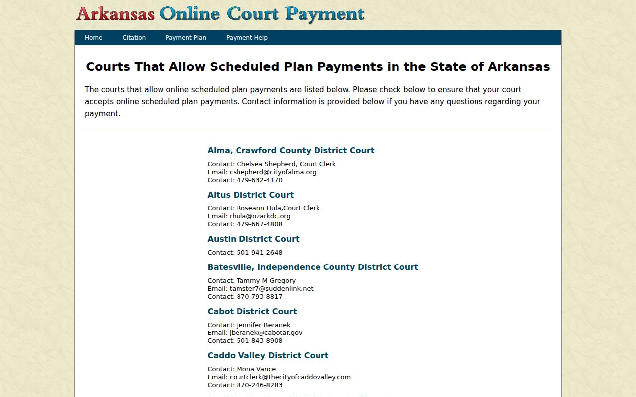 Montgomery County traffic tickets participating court listing